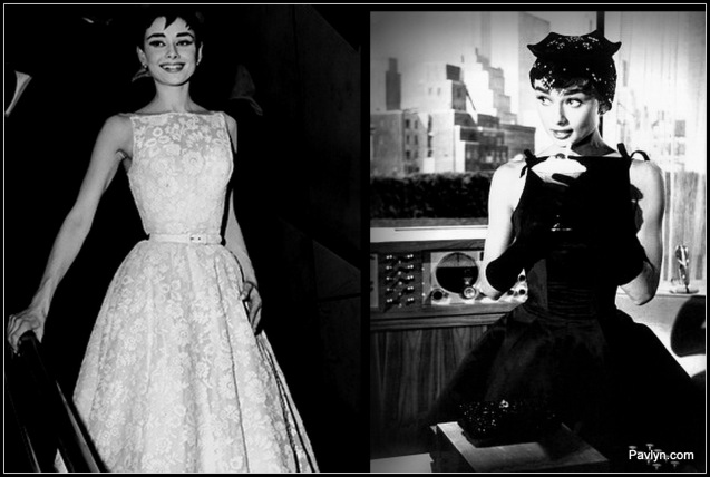 Audrey wears white lace to the Academy awards and looks chic in a full skirted LBD