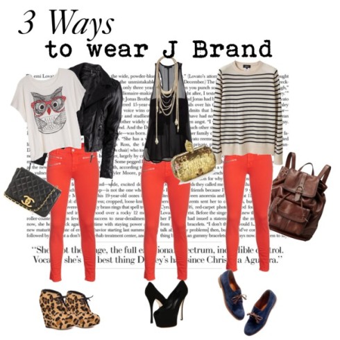 How to wear J Brand Zoey Skinny jeans in Lipstick Red