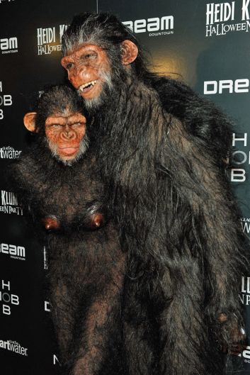 Heidi Klum and Seal in their Ape Costumes
